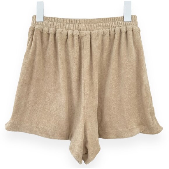 NWOT Frankies Bikinis 2-Piece Beige "Coco" Terrycloth Shirt & Shorts Set sz M - Picture 7 of 12